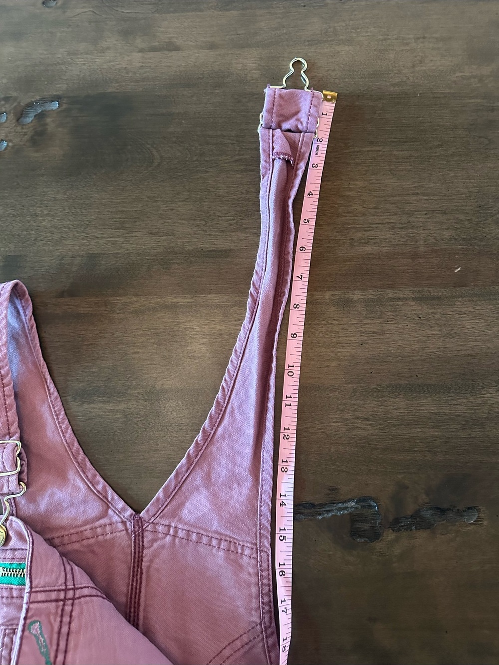 Liberty Rose-Pink Overalls with green accents Size S - Picture 10 of 15